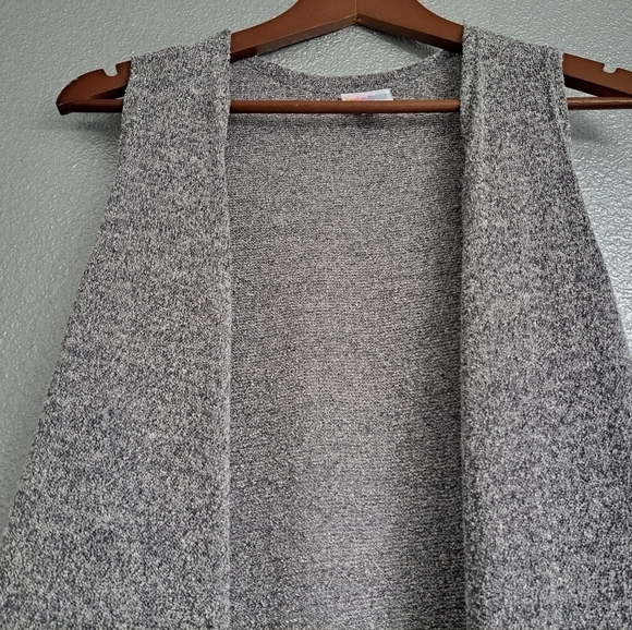 Marled Grey Knit Open Vest  Size M - Picture 7 of 11